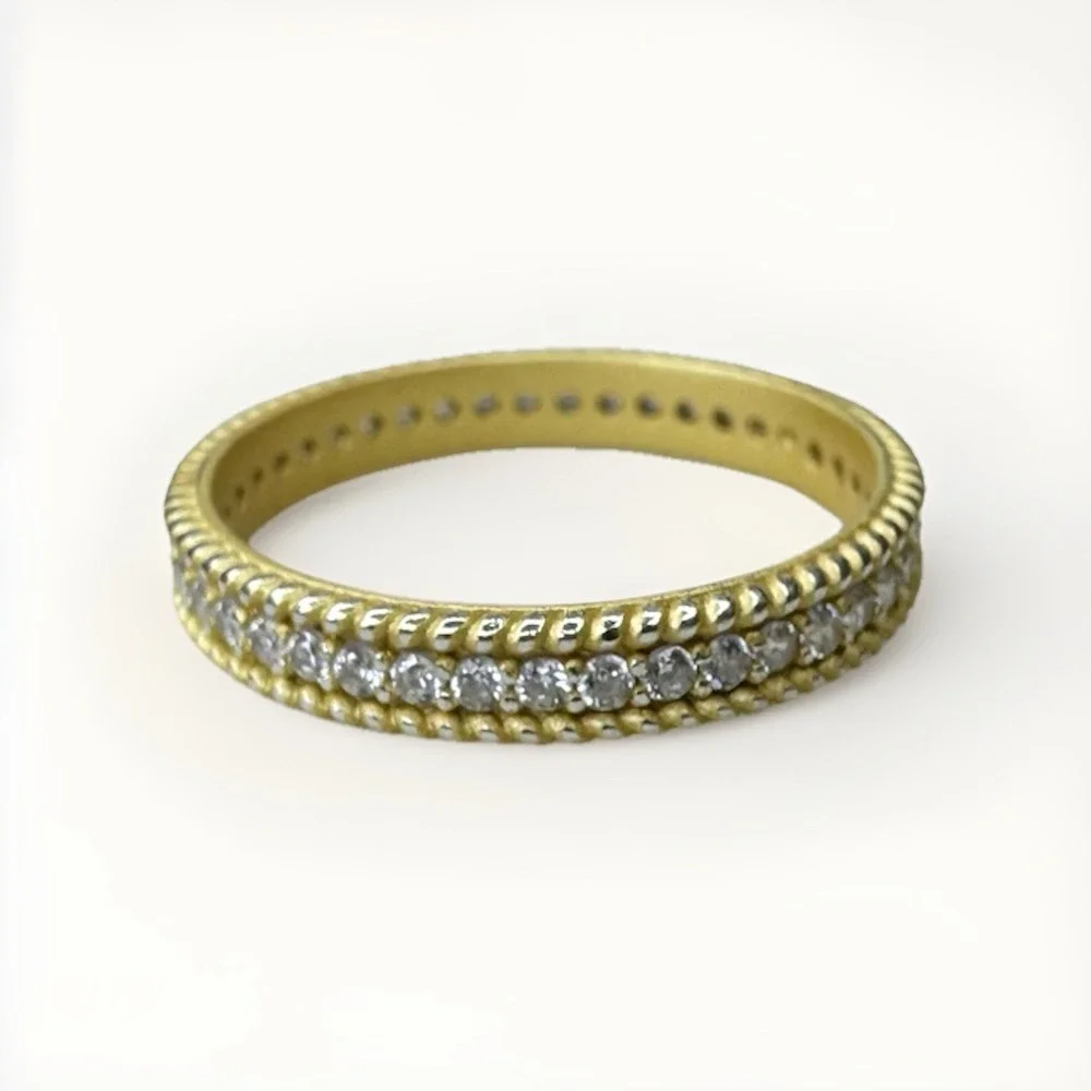 Stackable Ring Non Tarnish 14K Gold Plated Sterling Silver Size 9 Ring New